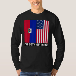 T-shirt Moitié américain moitié haïtien patrimoine et raci