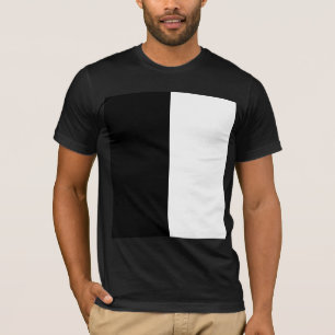 T-shirt moitié blanc noir moitié noir moitié noir blanc