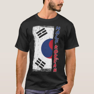 T-shirt Moitié Coréen Américain Graphic - Drôle Sud-Coréen