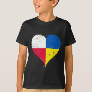 T-shirt Moitié polonais moitié ukrainien Un cœur avec Polo