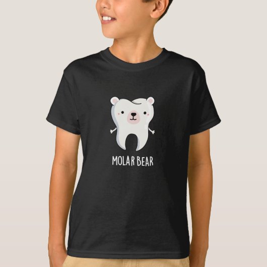T-shirt Molar Bear Funny Dot Pun Dark BG (Devant)