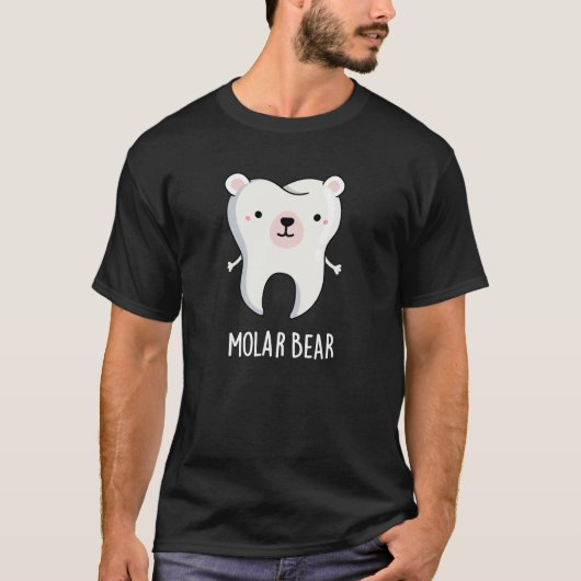 T-shirt Molar Bear Funny Dot Pun Dark BG (Devant)