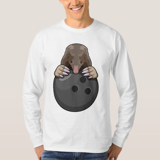 T-shirt Mole à Bowling avec Bowling balle (Devant)