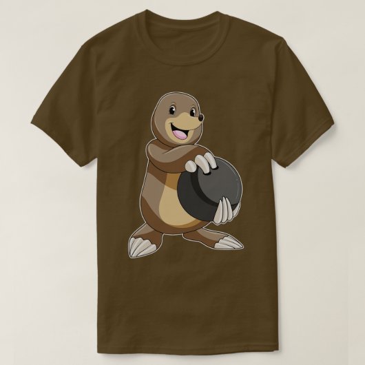 T-shirt Mole à Bowling avec Bowling balle (Design devant)