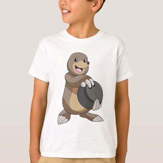T-shirt Mole à Bowling avec Bowling balle (Devant)