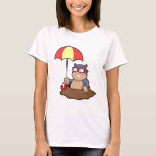 T-shirt Mole à la pluie avec parapluie