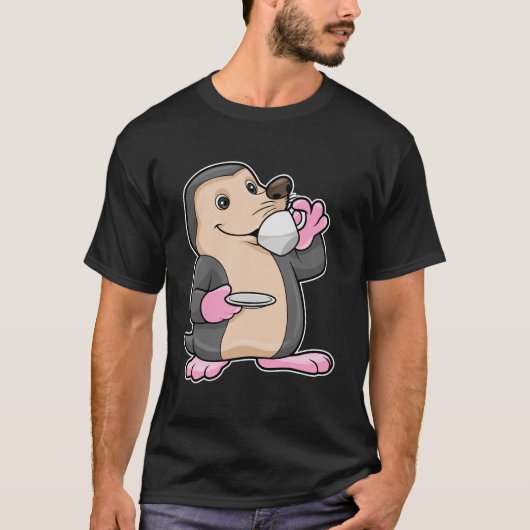 T-shirt Mole avec coupe de café et soucoupe (Devant)
