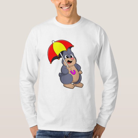 T-shirt Mole avec parapluie (Devant)