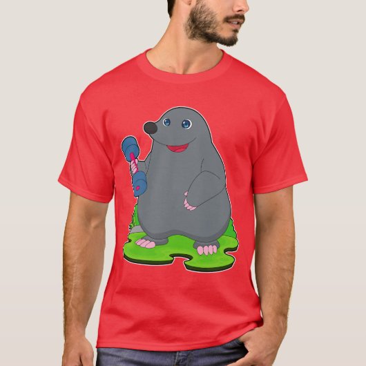 T-shirt Mole Bodybuilder Dumbbell Bodybuilding (Devant)