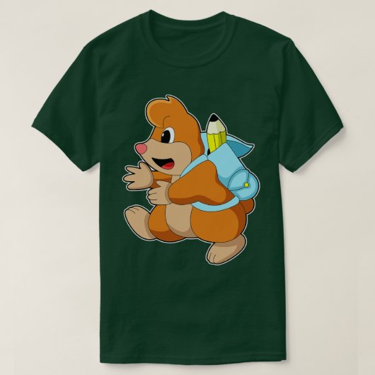 T-shirt Mole comme étudiant avec sac à dos (Design devant)