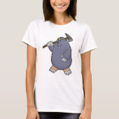 T-shirt Mole comme fermier avec Pickaxe & Spotlight (Devant)