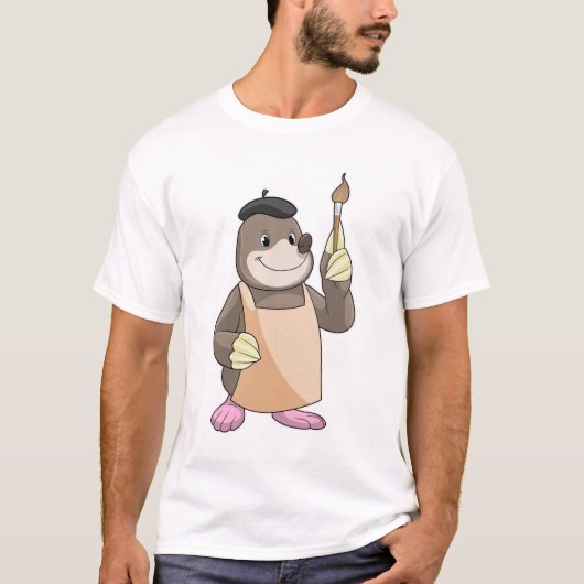 T-shirt Mole comme Peintre avec pinceau (Devant)