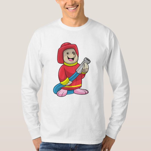 T-shirt Mole comme pompier avec tuyau (Devant)