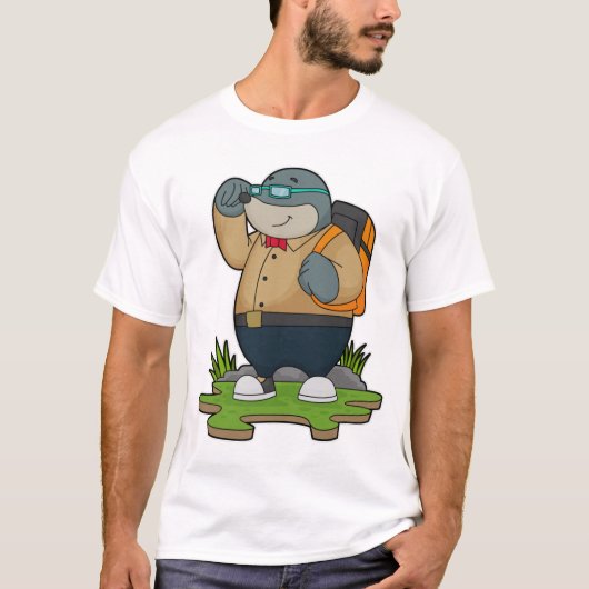 T-shirt Mole comme randonneur avec sac à dos (Devant)