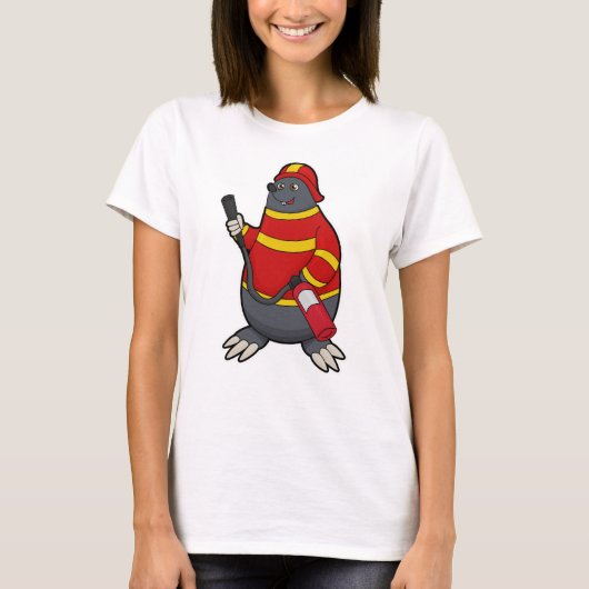 T-shirt Mole en pompier avec extincteur (Devant)