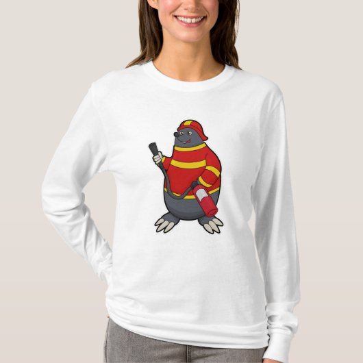 T-shirt Mole en pompier avec extincteur (Devant)