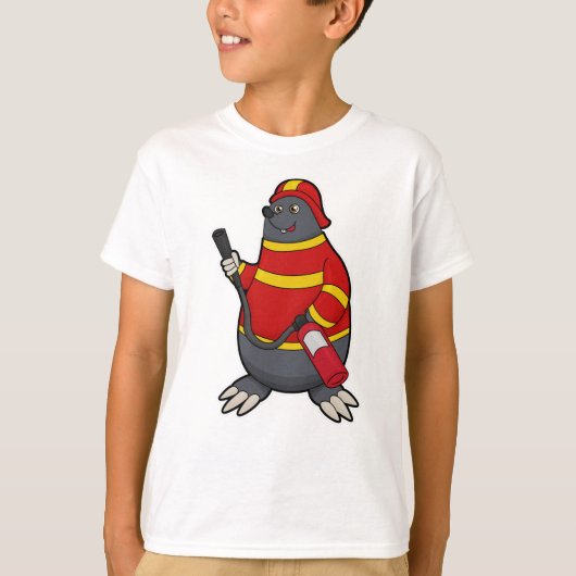 T-shirt Mole en pompier avec extincteur (Devant)