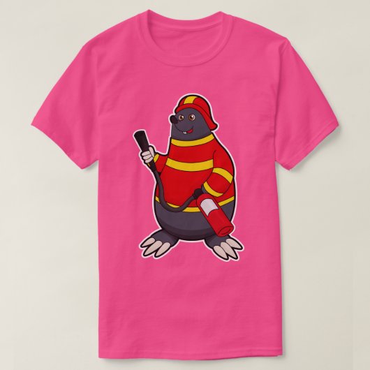 T-shirt Mole en pompier avec extincteur (Design devant)