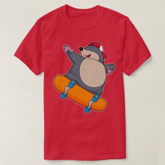 T-shirt Mole en skate avec skateboard (Design devant)