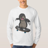 T-shirt Mole en skate avec skateboard (Devant)