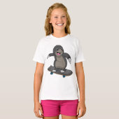 T-shirt Mole en skate avec skateboard (Devant entier)