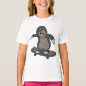 T-shirt Mole en skate avec skateboard (Devant)