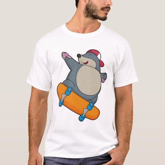T-shirt Mole en skate avec skateboard (Devant)