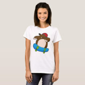 T-shirt Mole en Skate avec Skateboard & Casque (Devant entier)