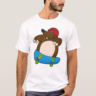 T-shirt Mole en Skate avec Skateboard & Casque
