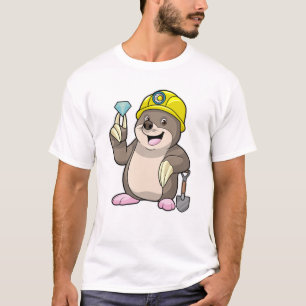 T-shirt Mole en tant que mineur avec lunette et diamant