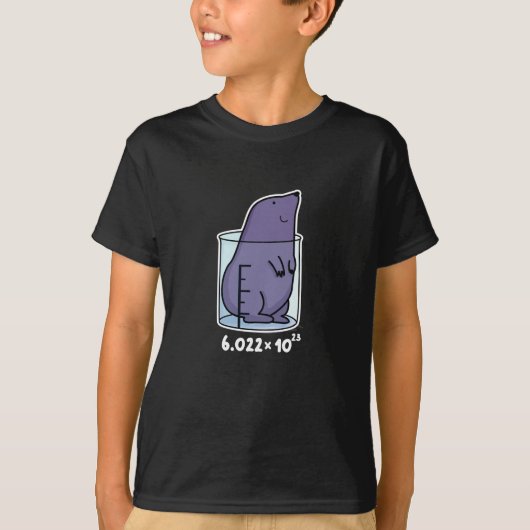 T-shirt Mole Equation Funny Mole Dans Un Jeu De Bécher Dar (Devant)