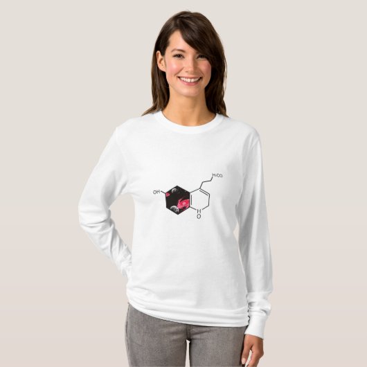 T-shirt molécule chimique avec vue spatiale (Devant entier)