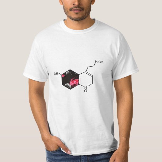 T-shirt molécule chimique avec vue spatiale (Devant)