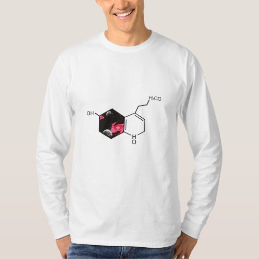 T-shirt molécule chimique avec vue spatiale (Devant)