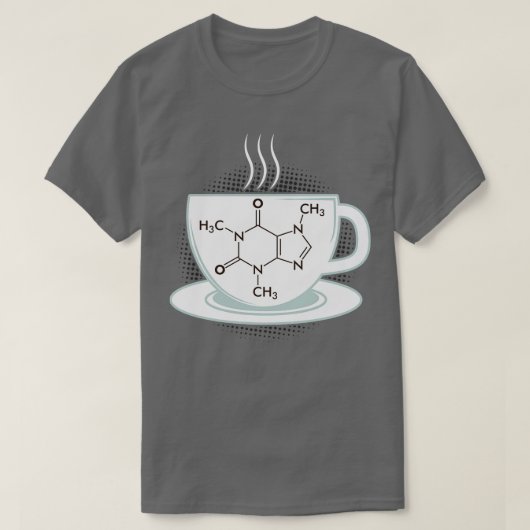T-shirt Molécule de caféine chimique (Design devant)