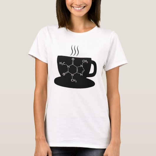 T-shirt Molécule de caféine chimique (Devant)