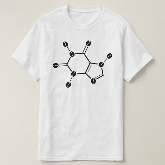T-shirt molécule de fèves de caféine (Design devant)