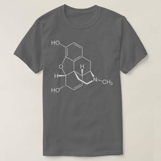 T-shirt Molécule de morphine C17H19NO3 Chimie (Design devant)
