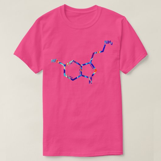 T-shirt Molécule de sérotonine psychédélique (Design devant)