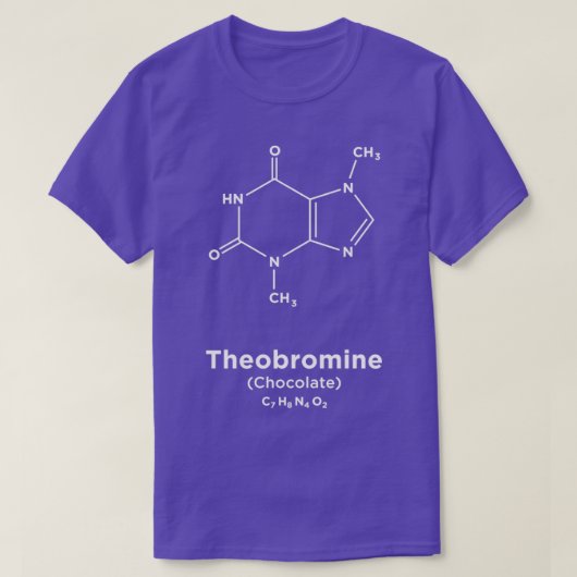T-shirt Molécule de théobromine au chocolat (Design devant)