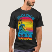 T-shirt Molokai Hawaii Retro Throwback Surf & Beach Souven (Devant)