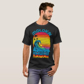 T-shirt Molokai Hawaii Retro Throwback Surf & Beach Souven (Devant entier)