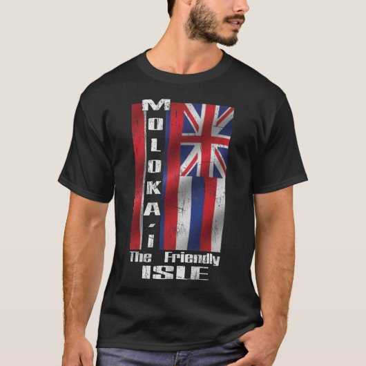 T-shirt MOLOKAI L'île conviviale - Drapeau hawaïen design (Devant)