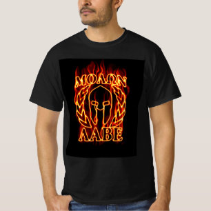 T-shirt Molon Labe Laurels guerrier spartiate en feu