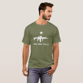 T-SHIRT MOLON LABE VIENNENT LUI PRENDRE LA CARABINE M4 (Devant entier)