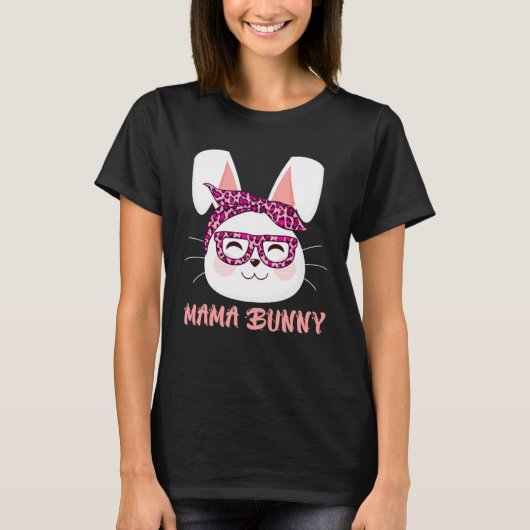 T-shirt Mom Bunny face cool Easter Bunny Happy Easter Moth (Devant)