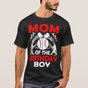T-shirt MOM De Baseball De Garçon Anniversaire