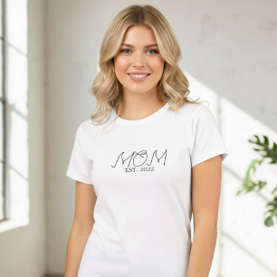 T-shirt MOM écriture noire Fondée en 20XX