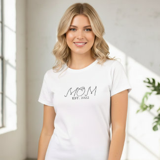 T-shirt MOM écriture noire  Fondée en 20XX 