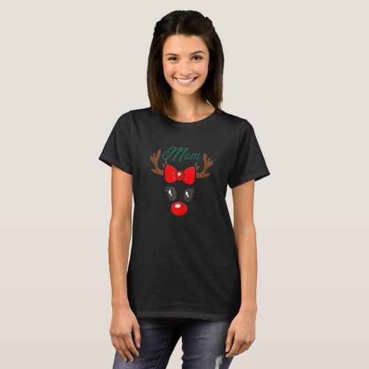 T-shirt Mom  Elk Moose  Reindeer Antlers (Devant entier)
